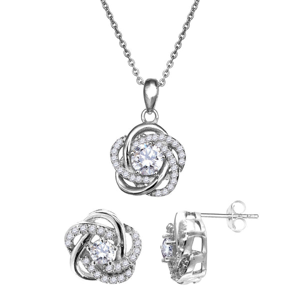 Sterling Silver and Cubic Zirconia 18" Pendant