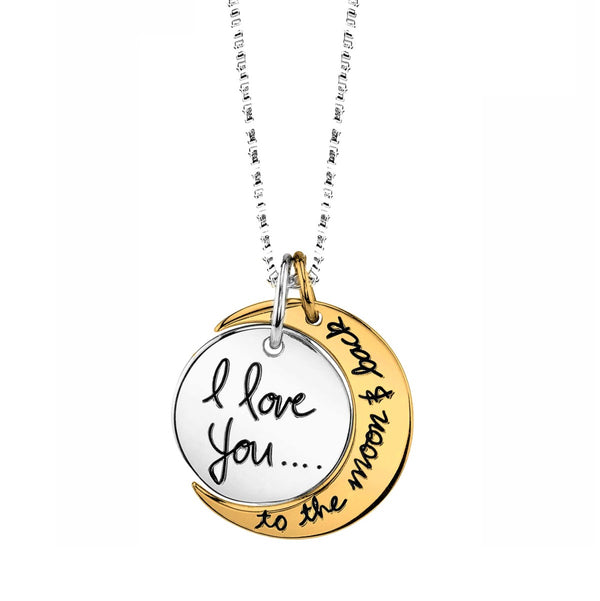 Sterling Silver 18" I Love You To The Moon And Back Pendant