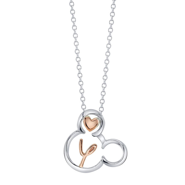 Disney Sterling Silver 18" Initial Pendant; Initial Y