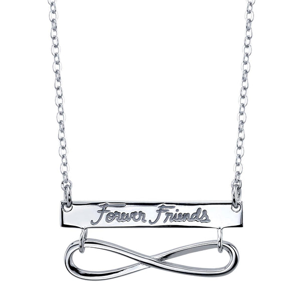 Sterling Silver 18" Friendship Forever Friends Pendant