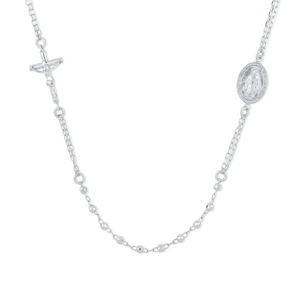 Sterling Silver 18" Rosary Necklace