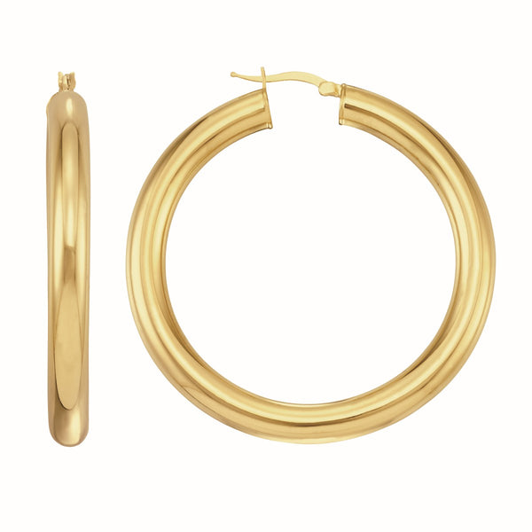 Simone I Smith Collection 18KT Yellow Gold Plated Sterling Silver 50X5MM Bold Hoop Earrings