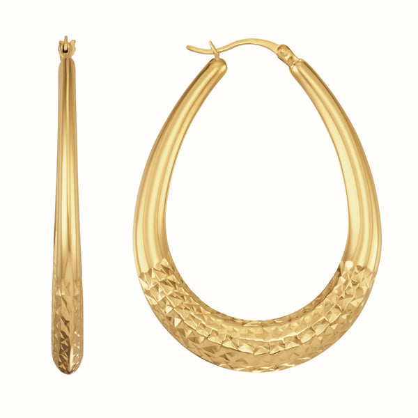 Simone I Smith Collection 18KT Yellow Gold Plated Sterling Silver 45X3MM Pear Shaped Hoop Earrings