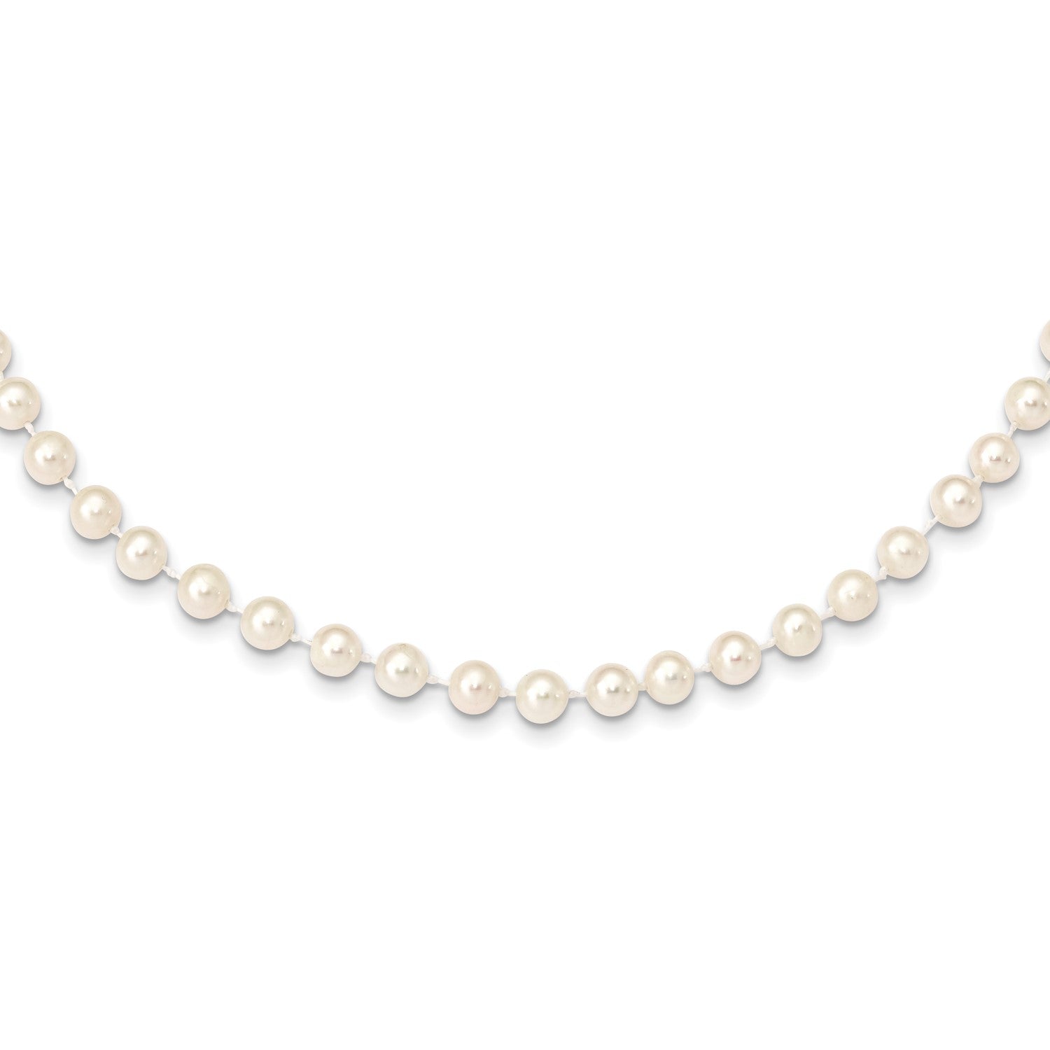 5X6MM Near Round Pearl Strand 16-inch Necklace in 14KT Yellow Gold