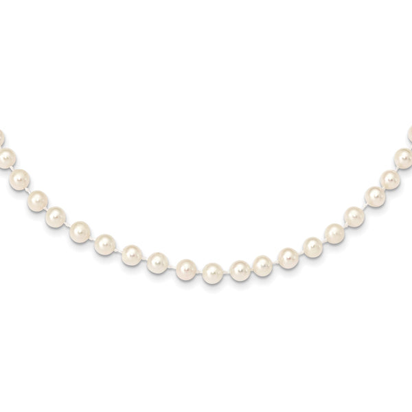 5X6MM Near Round Pearl Strand 18" Necklace in 14KT Yellow Gold