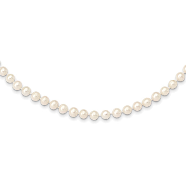 6X7MM Near Round Pearl Strand 18" Necklace in 14KT Yellow Gold