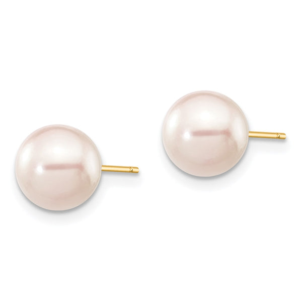 7MM Round Pearl 7MM Stud Earrings in 14KT Yellow Gold