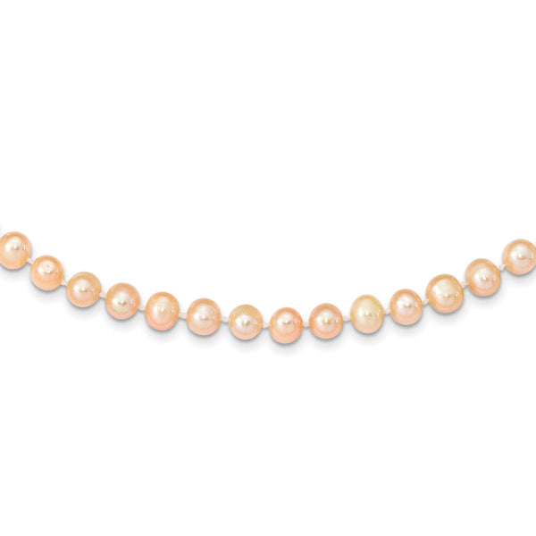 7X8MM Near Round Pearl 18" Necklace in 14KT Yellow Gold