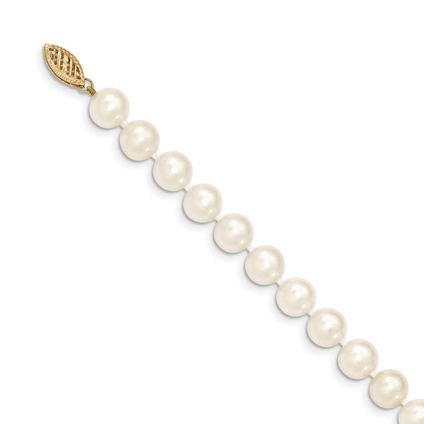 8X9MM Near Round Pearl Strand Necklace in 14KT Yellow Gold