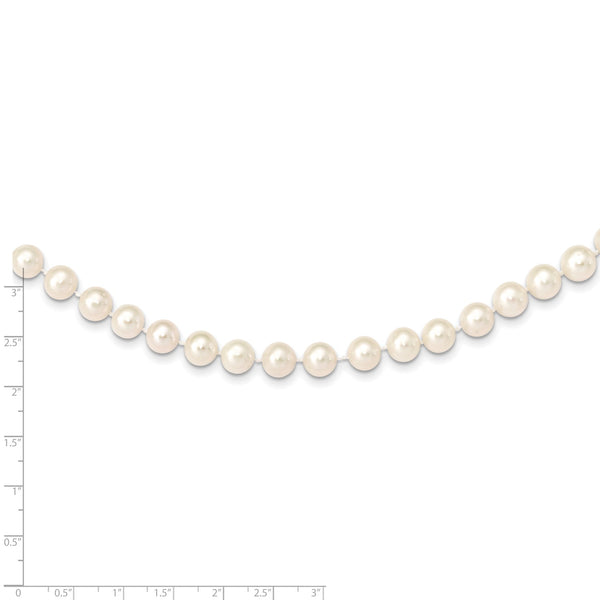 8X9MM Near Round Pearl Strand Necklace in 14KT Yellow Gold