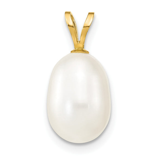 8X9MM Pearl Pendant-Chain Not Included in 14KT Yellow Gold