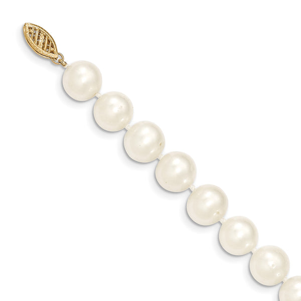 9X10MM Near Round Pearl Strand 28" Necklace in 14KT Yellow Gold