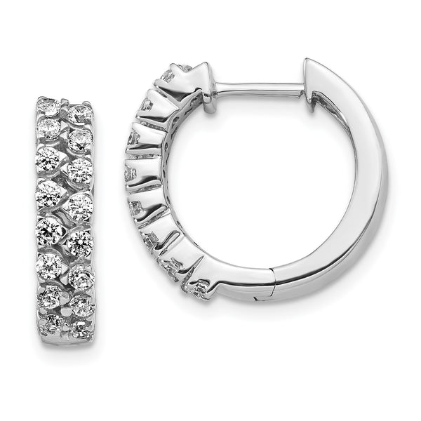 9/10 CTW Diamond Hoop Earrings in 14KT White Gold