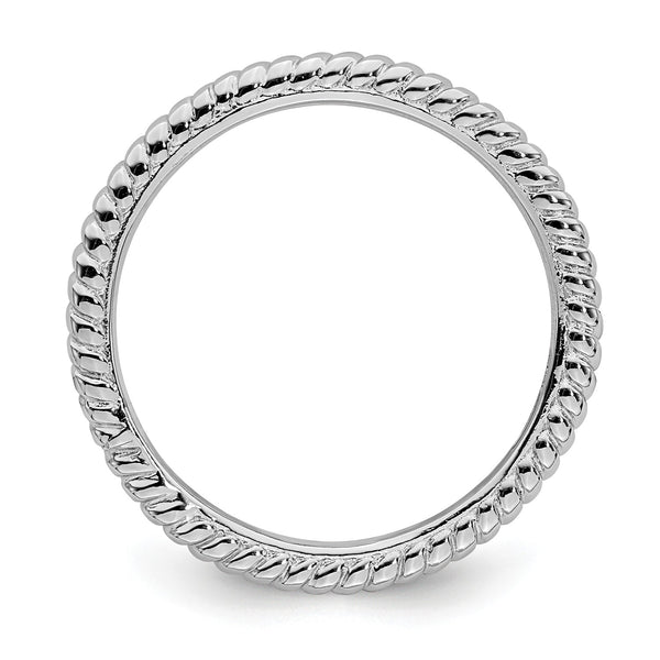 Black Rhodium Plated Sterling Silver 1.5MM Stackable Ring; Size 7