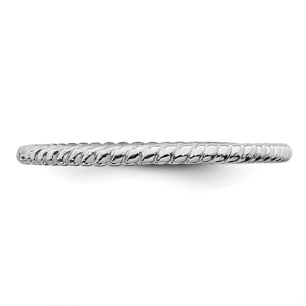 Black Rhodium Plated Sterling Silver 1.5MM Stackable Ring; Size 7