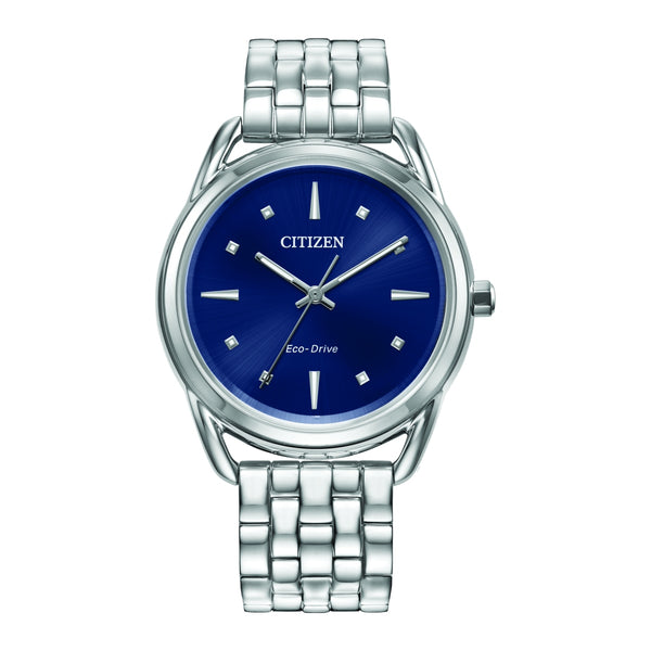 Citizen Classic Collection with 36X36 MM Blue Round Dial Stainless Steel Watch Band; FE7090-55L