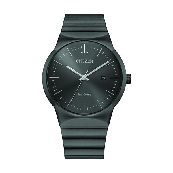 Citizen with 40X40 MM Gunmetal Round Dial Stainless Steel Watch Band; BM7587-52H