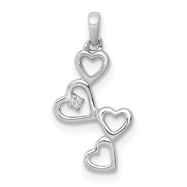 Diamond Accent Heart Pendant-Chain Not Included in 14KT White Gold
