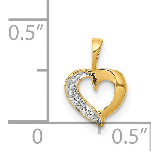 Diamond Accent Heart Pendant-Chain Not Included in 14KT Yellow Gold