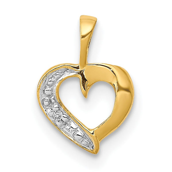 Diamond Accent Heart Pendant-Chain Not Included in 14KT Yellow Gold