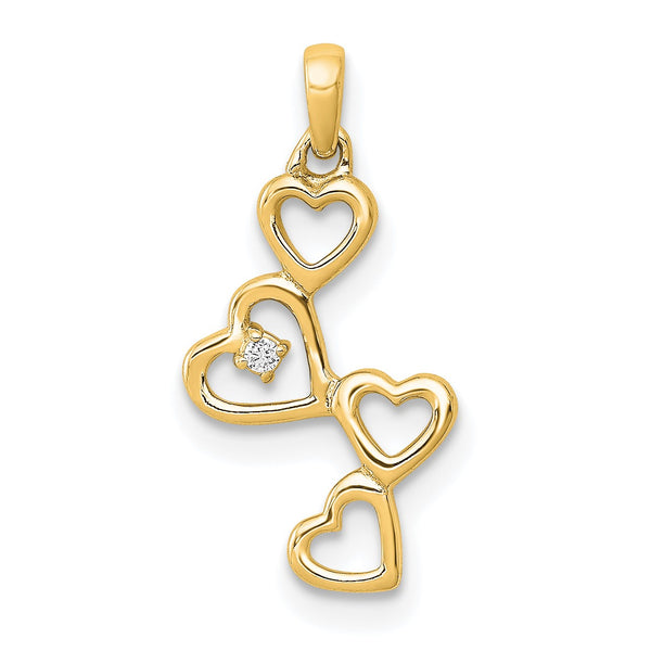 Diamond Accent Heart Pendant-Chain Not Included in 14KT Yellow Gold