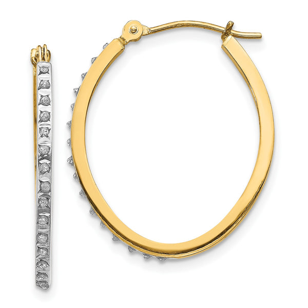 Diamond Fascination Hinged Diamond Accent Hoop Earrings in 14KT Yellow Gold