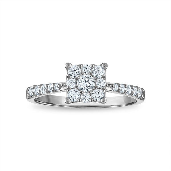 EcoLove 1/2 CTW Lab Grown Diamond Cluster Ring in 14KT White Gold
