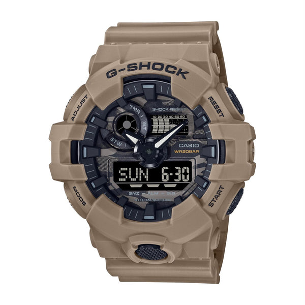 G-Shock with 48X45 MM Black Round Dial Resin Band Strap; GA700CA-5A