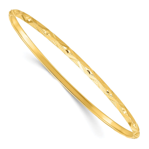 Gold Plated Sterling Silver 8" 2.25MM Bangle Slip-On Bracelet