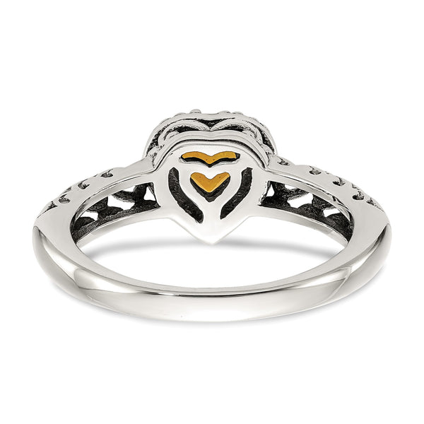 Heart Shape Citrine Ring in Sterling Silver; Size 7