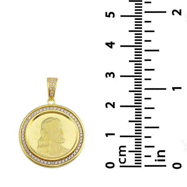 Luxe Layers 14KT Yellow Gold Plated Sterling Silver Cubic Zirconia 29MM Pendant-Chain Not Included