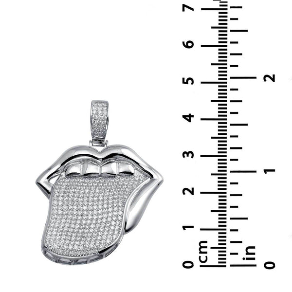 Luxe Layers Sterling Silver Cubic Zirconia 45X34MM Pendant-Chain Not Included