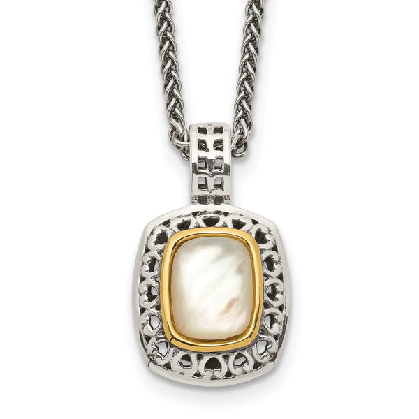 Mother of Pearl 18" Pendant in Sterling Silver