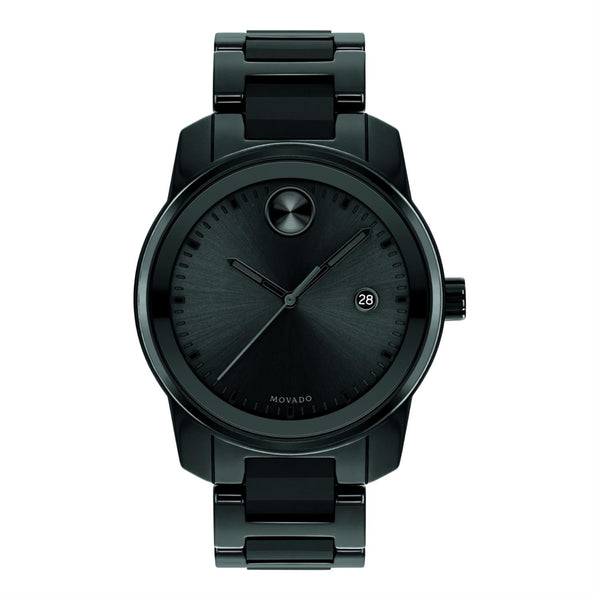 Movado BOLD Verso with 42MM Black Round Dial Ceramic Watch Band; 3600727