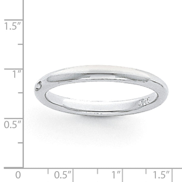 Platinum 3mm Half-Round Comfort Fit Lightweight Band