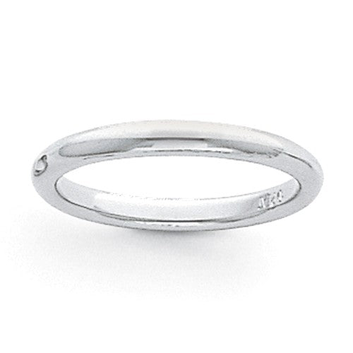 Platinum 3mm Half-Round Comfort Fit Lightweight Band