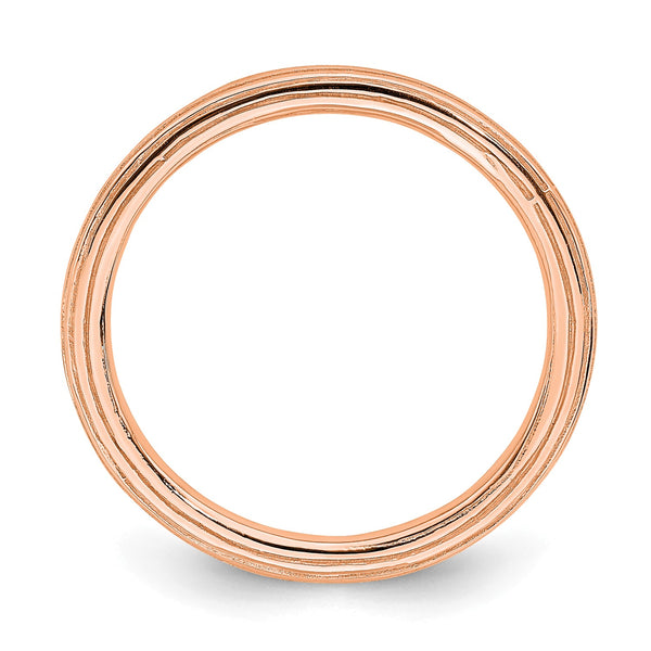 Rose Gold Plated Sterling Silver 1.5MM Stackable Ring; Size 7