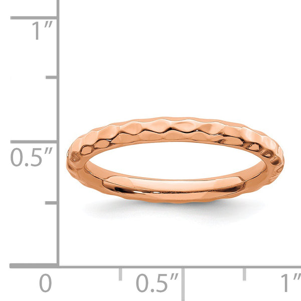 Rose Gold Plated Sterling Silver 2.25MM Stackable Ring; Size 7