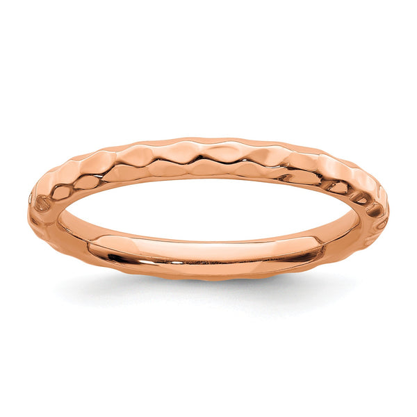Rose Gold Plated Sterling Silver 2.25MM Stackable Ring; Size 7