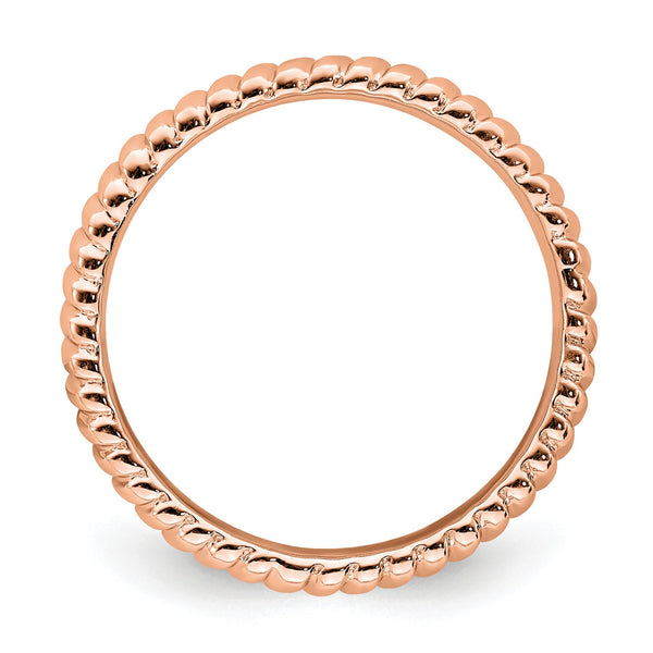 Rose Gold Plated Sterling Silver 3.25MM Stackable Ring; Size 7