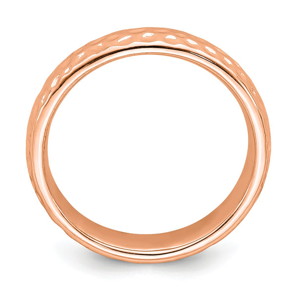 Rose Gold Plated Sterling Silver 4.25MM Stackable Ring; Size 7