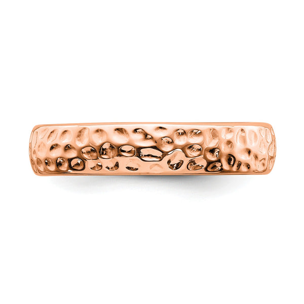 Rose Gold Plated Sterling Silver 4.25MM Stackable Ring; Size 7