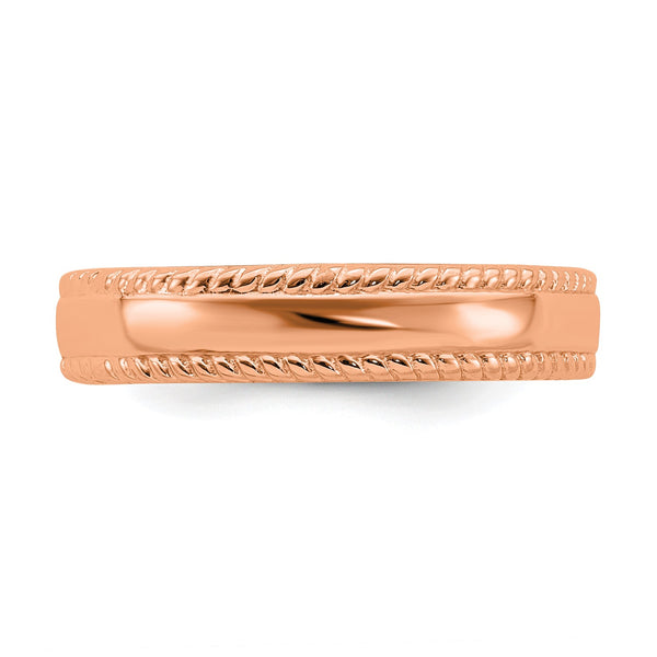 Rose Gold Plated Sterling Silver 4.25MM Stackable Ring; Size 7