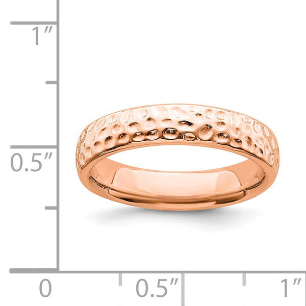 Rose Gold Plated Sterling Silver 4.25MM Stackable Ring; Size 7