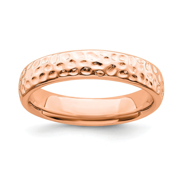 Rose Gold Plated Sterling Silver 4.25MM Stackable Ring; Size 7