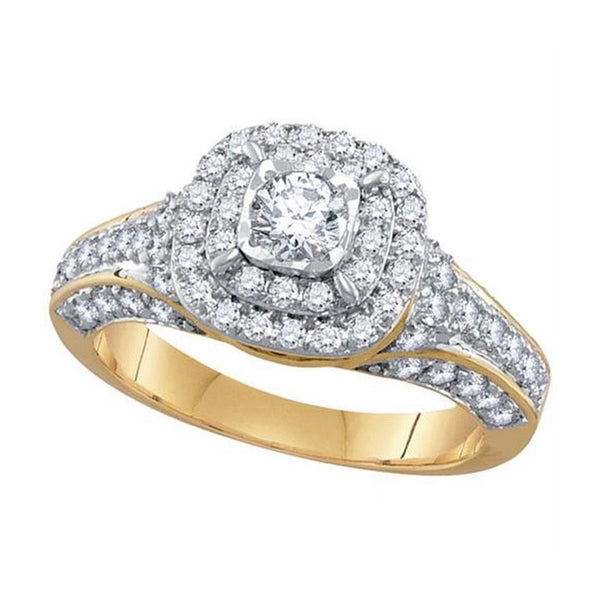 Signature 1 CTW Diamond Halo Engagement Ring in 14KT Yellow Gold
