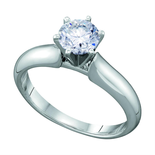 Signature Certificate 1/2 CTW Diamond Solitaire Engagement Ring in 14KT White Gold