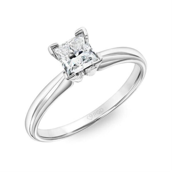 Signature Certificate EcoLove 1/2 CTW Princess Cut Lab Grown Diamond Solitaire Engagement Ring in 14KT White Gold