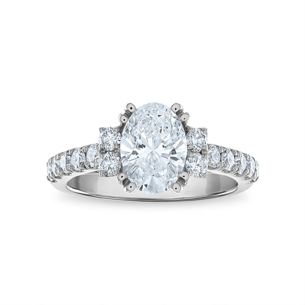 Signature EcoLove Diamond Dreams 2 1/5 CTW Lab Grown Diamond Engagement Oval Shaped Ring in 14KT White Gold