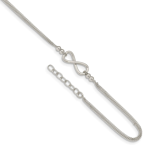 Sterling Silver 10" Infinity Anklet